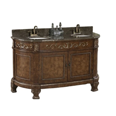 Antique Bathroom Wash Basin Vanity Cabinet With Sink 60-Inch Solid Wood